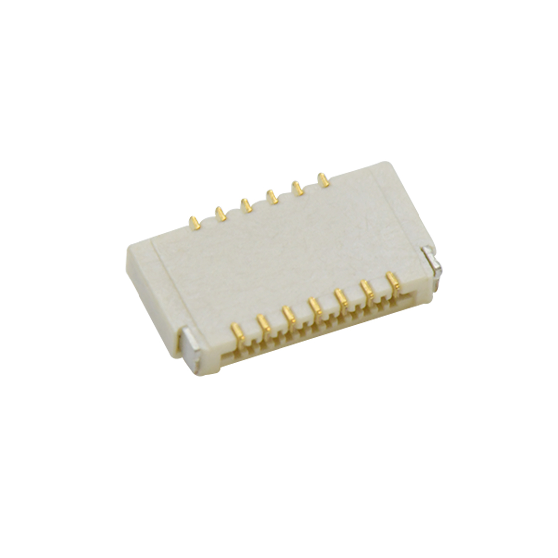 Pitch 0.30mm H0.9mm双排卧贴后掀盖双面接 FPC 13pin 本色 镀全金G/F